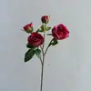 Ramo de Rosas Sonrientes de 4 Cabezas de Alta Calidad, Rosa Pequeña Retro, Accesorios para Ramo de Boda en Casa, Ramo de Flores Artificiales de Seda