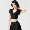 Conjunto de top de yoga de malla corto que revela la cintura y falda deportiva plisada, adelgazante y transpirable, conjunto de dos piezas para fitness y tenis