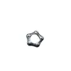 Plata de Ley S925 Bambú Estrella de Cinco Puntas Separador Perla Polígono Anillo Cerrado DIY Pulsera de Cuerda Hecha a Mano Accesorios para Pulseras
