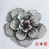 Adorno de cabeza de flor de pedrería accesorio DIY, accesorio de ropa, decoración de zapato de flor, aplique de tela de tres capas, peonía tridimensional