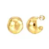 Brincos Assimétricos em Forma de C Côncavos e Convexos com Padrão de Martelo de Latão Estilo Igual Popular Ouro 18K Brincos Personalizados de Alta Qualidade