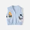 [Venta de Liquidación] Chaleco de Punto para Bebés y Niños Pequeños Chaleco sin Mangas de Dibujos Animados de Otoño Chaleco Cálido Estilo Coreano