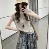 Suéter tejido casual de cuello redondo para mujer, verano 2026, delgado, holgado, jersey, estilo perezoso, elegante, rejuvenecedor, top versátil
