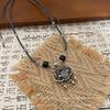Nuevo collar tejido con candado de paz de estilo chino, estilo artístico vintage, con nicho, combinable, de alta gama, ajustable y extraíble.
