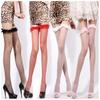 Medias de malla multicolor apasionadas con liga de encaje sexy para mujer, medias de malla con perspectiva