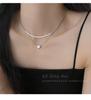 Collar Apilado Doble Capa Amor para Mujer Verano Nuevo Explosiones Acero de Titanio Color Sin Desgaste Cadena para Clavícula Sencilla Todo-partido Cadena para el Cuello