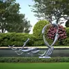 Escultura de Pez de Acero Inoxidable Grande Personalizada para Paisaje Parque Metal Espejo Oficina de Ventas Elemento de Agua Adornos de Jardín