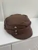 Botones hechos a mano estilo coreano retro pliegues de lunares sombrero octagonal principios de otoño estilo Yamamoto gorra de punto artística de equitación gorra de vendedor de periódicos