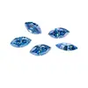 Piedra Suelta de Moissanita Marqués Azul, Cara de Anillo Irregular con Incrustaciones de Moissanita en Forma de Oliva, Piedras Sintéticas al por Mayor para Accesorios, Accesorios de Joyería