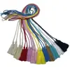 Venta directa de fábrica de hilo de poliéster colorido con borlas de doble punta, decoración de ropa, juguetes, accesorios, borlas de algodón puro.