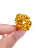 Anillo Grande de Flor Chapado en Oro de Latón, Diseño de Nicho, Anillo de Flor de Boda Estilo Retro de Lujo Ligero para Mujer, Joyería para Boda