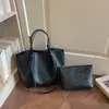 Bolso Tote Transfronterizo Retro de Gran Capacidad Estilo Coreano de Moda Bolso de Hombro Único Tejido de Alta Gama Diario Casual para el Trabajo Bolso de Axila