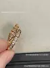 Anillo Bvlgari Hueso de Serpiente Completo de Diamantes de Alta Calidad Chapado en Oro Rosa de 18 Quilates, Anillo Abierto de Moda con Forma de Serpiente para Parejas al por Mayor