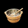 Cubo de madera arroz tapa de cubo de madera cuenco de arroz celebridad de internet cubo de madera arroz cubo pequeño de madera fideos de almeja de flor cuenco grande fideos de arroz cuenco grande fideos vajilla