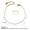 Conjunto Colar e Pulseira de Pérola de Água Doce Popular Francês Novo Luxo Acessível Aço Inoxidável Banhado a Ouro 18K