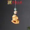 Yiming Xianyuan Sándalo Rojo Zodiaco Cabeza de Caballo Cadena para Teléfono Colgante Yiming Xianyuan Sándalo Tallado Caballo Llavero Colgante