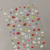 Adesivos de Unha de Flor Silvestre de Primavera em Estoque Transfronteiriços 3D Estilo Pintura a Óleo Fresca Flor Embossada Adesivos de Unha Estilo Ca