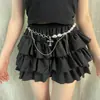 Corrente de Cintura Y2K Punk Subcultura Dark Estilo Harajuku Hot Girl Pingente de Cruz Corrente de Cintura de Liga Metálica com Contas