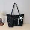 Bolsa Tote Estampada de Estrelas Grande Capacidade Feminina Nova Primavera/Verão Versátil Bolsa de Mão 2026 Fashionável Popular Ombro Único Axila