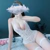 Noite Spring Breeze Sexy Lingerie Lace Sedução Deep V Backless Bundle Nightclub Sling 1378