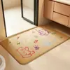 Alfombra de Piso Tejida de Lino para Baño Entrada al Baño Absorbente Antideslizante Esterilla Especial para Pies Inodoro Alfombra para el Hogar Baño