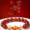 Pulseira Autêntica de Ágata Vermelha Três em Um do Zodíaco para o Ano de Nascimento, Adequada para Pessoas Nascidas no Ano do Dragão, Cobra, Macaco, Rato, Galo, Cavalo, Pulseira Amuleto Auspiciosa, Presente, Feita à Mão