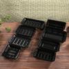 100 charolas desechables de PET negro para embalaje de frutas y verduras, caja de embalaje para carne de cerdo fresca, plástico para alimentos