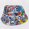 Chapéus de Moda Europeus e Americanos com Padrão de Letras Tendência Street Style Chapéus Bucket para Homens e Mulheres Chapéus de Sol de Lado Duplo para Uso ao Ar Livre
