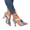 Sandálias Amazon Wish2026 Tamanho Grande com Decoração de Fivela de Metal, Saltos Finos, Solas Leves, Design de Bico Aberto, Sapatos de Salto Alto da Moda Que Não Cansam os Pés