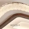 Lámpara de techo de dormitorio de alta gama con veta de madera de nogal, estilo italiano de mediados de siglo, diseño creativo de gota de agua de lujo ligero para dormitorio principal