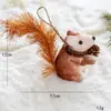 Decoração de Natal Simulado Pingente de Esquilo Decoração de Árvore de Natal Pingente Branco Marrom Pingente de Esquilo Decoração Criativa