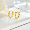 Pendientes de aro geométricos redondos de plata de ley 925 con diseño vintage de espina retorcida, aros de oreja de estilo unisex de moda y versátiles para mujer