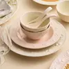 Los cuencos con relieve de fábrica son adecuados para vajilla de color bajo vidriado plato de cena creativo de alto valor platos de cerámica adecuados platos platos