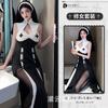 Coelhinho charmoso lingerie sexy freira sedutora uniforme fofo terno cos quente desejo puro traje pijama 2717