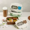 Caja de Almuerzo Estudiantil de PP Caja de Almuerzo Sellada para Ensalada Caja de Almuerzo Portátil Compartimentada de Dibujos Animados para Niños Juego de Taza de Agua