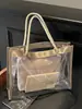Bolsa de Palha Transparente Grande Capacidade da Moda Tendência deste Ano para Mulheres Versátil Elegante Bolsa de Compras Bolsa de Ombro Personalizada