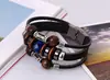Pulsera de Cuero Venta Directa de Fábrica Pulsera de Cuero Genuino Hecha a Mano con Cuentas Pulsera Versátil Popular en Europa y América Accesorios