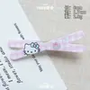 Pinza para el Cabello Hello Kitty Rosa y Azul, Dulce y Fresca, Lindo Estampado de Estrella de Cinco Puntas, Pinza de Pato, Pasador, Accesorio para el Cabello para Mujeres