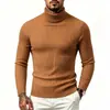 Suéter de Cuello Alto para Hombre Otoño/Invierno 2026, Suéter Pulóver Casual de Punto Trenzado Simple y Moderno, Prendas de Punto Base