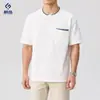 Ropa de Hombre Xintang 2026 Verano Nueva Camisa de Manga Corta Estilo Americano Camiseta de Punto a Cuadros con Cinta Bloque de Color para Hombre