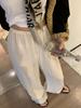 Pantalones Casuales Versátiles de Color Sólido Pantalones Rectos de Pierna Ancha Estilo Coreano Verano Ligeros para Mujer G866 Cintura Alta Adelgazantes Casuales Versátiles