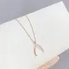 Collar de Espiga Geométrica Estilo Japonés-Coreano Moderno Elegante Chapado en Oro de 14K Cadena para Clavícula de Lujo Ligero Collar Elegante Joyería para Mujer