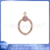Panjiadora 925 Cobre Blanco Chapado en Plata Diamante Completo Oro Rosa Perlas Collar Accesorios en Forma de O Colgante DIY Perlas