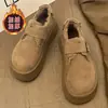 Mocassins Peludos de Solado Grosso Sapatos de Algodão de Inverno Femininos 2026 Novo Estilo Mocassins de Calçar Rasteirinhas Birkenstock Botas de Neve Femininas