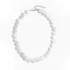 Collar de Perlas Artificiales Cuadradas Corazón Flor Geométrica con Cuentas Estilo Retro Europeo y Americano Cadena para Clavícula de Moda Transfronteriza para Mujeres