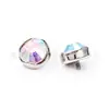 Brincos de Liga de Titânio F136 com Bordas Onduladas, Joias de Cristal Tcheco com Base Plana Envolvida nas Bordas, Joias para Piercing de Titânio G23