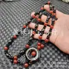 Colar de Ágata Dzi Jade Preto e Branco Ágata Vermelha Nove Olhos Três Olhos Seis Olhos Dente de Tigre Dzi Corrente de Suéter Corrente de Contas de Jade