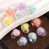 Acrílico 15MM Transparente Colorido Agujero Horizontal Grueso Corazón Abalorio DIY Hecho a Mano Cuentas Cadena de Teléfono Accesorios Piezas