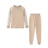 Pijamas para Niños, Ropa de Otoño para Niñas y Pantalones Largos, Camisetas Térmicas de Terciopelo Grueso para Niños Tallas Mediana y Grande, Ropa Interior Térmica para Niños, Conjuntos de Ropa para el Hogar