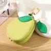 Bolsa Criativa em Couro PU com Formato de Fruta com Chaveiro da Moda, Acessório Porta-Chaves, Porta-Moedas e Pingente de Armazenamento para Fones de Ouvido